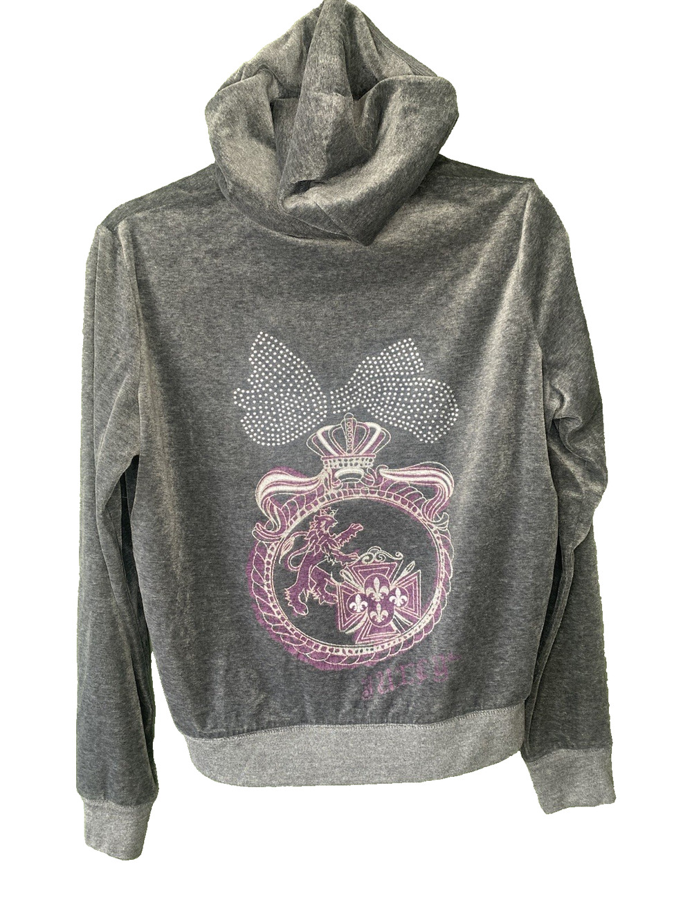 Juicy Couture Track Jacket Large Vintage Y2K Full Zip Cozy Velour Glam Zip Up